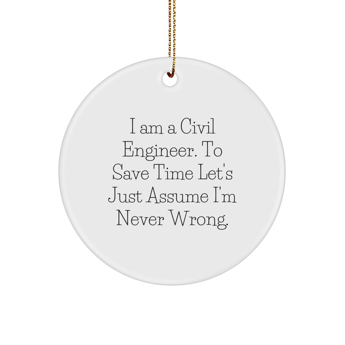 Civil Engineer Keepsake Christmas Ornament for Him Gift - Image 1