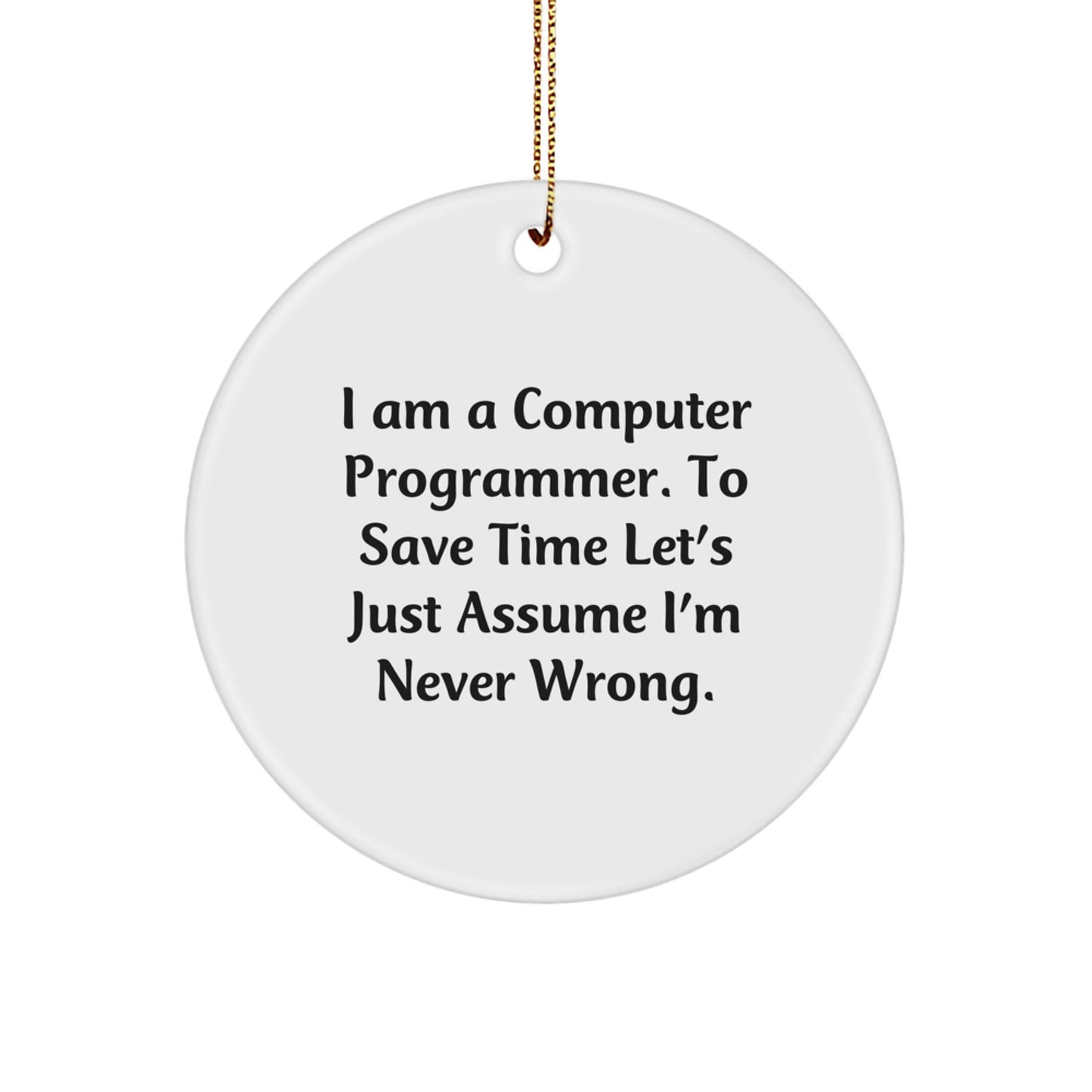 Computer Programmer Keepsake Christmas Ornament for Him Bright Gift - Image 1