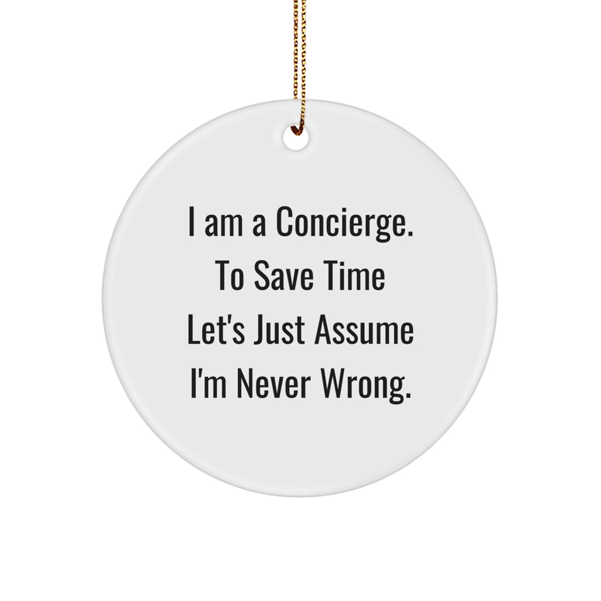 Concierge Keepsake Christmas Ornament for Him Gift - Image 1