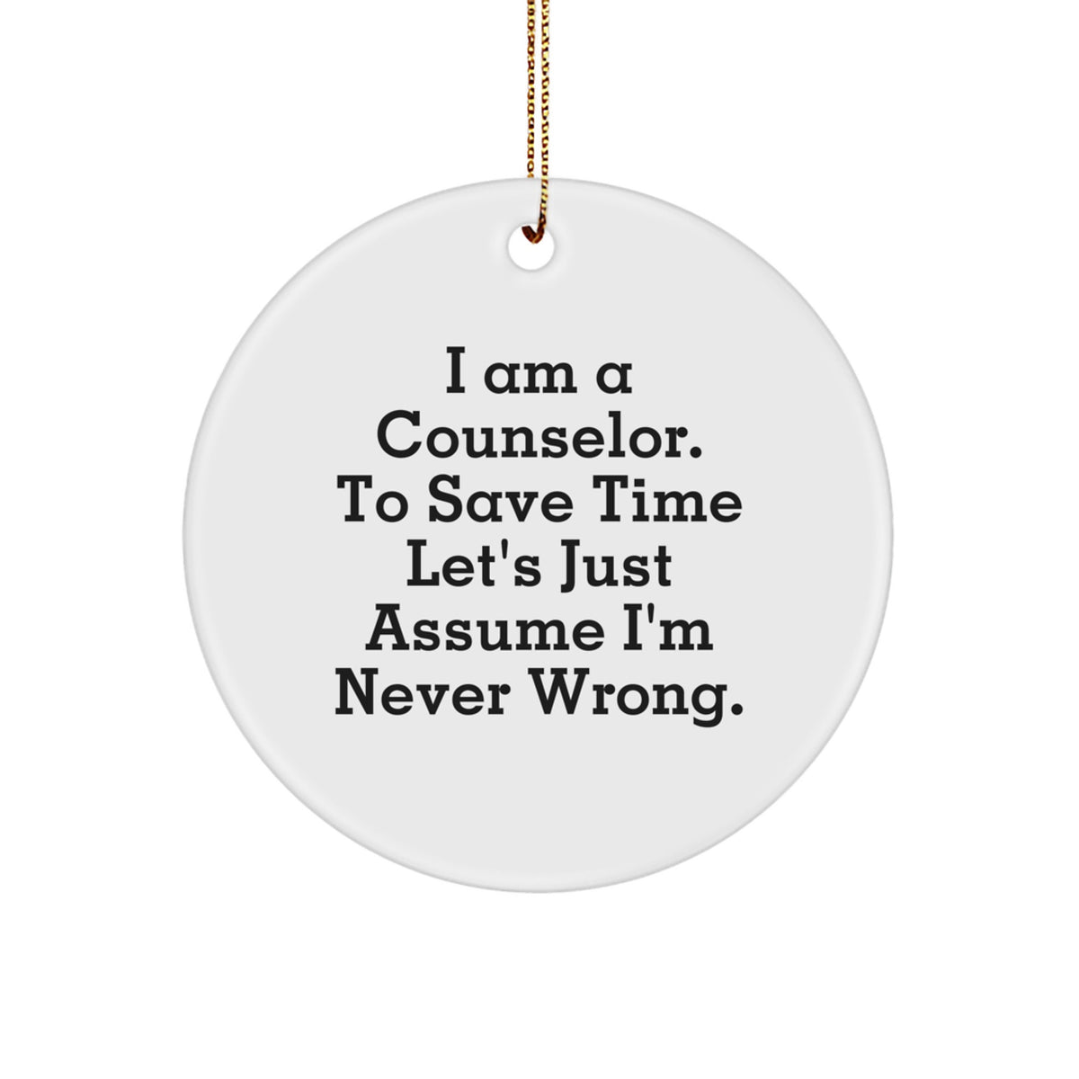 Christmas Gift for Her Counselor Keepsake Ornament Present White - Image 1