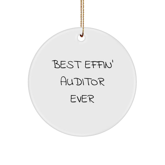 Auditor Circle Christmas Ornament Gift for Him Best Effin' Auditor Ever - Image 1