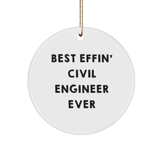 Funny Civil Engineer Gifts from Friends Christmas Circle Ornament for Civil Engineer Men - Image 1