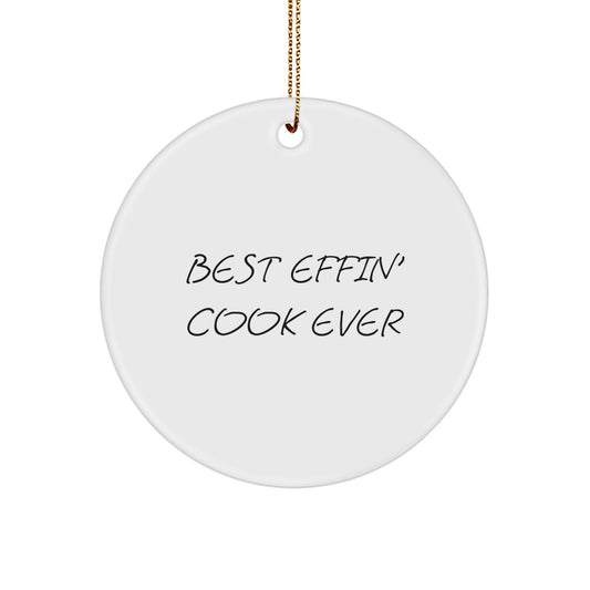 Funny Cook Circle Ornament Gifts from Men to Women Best Effin' Cook Ever - Image 1