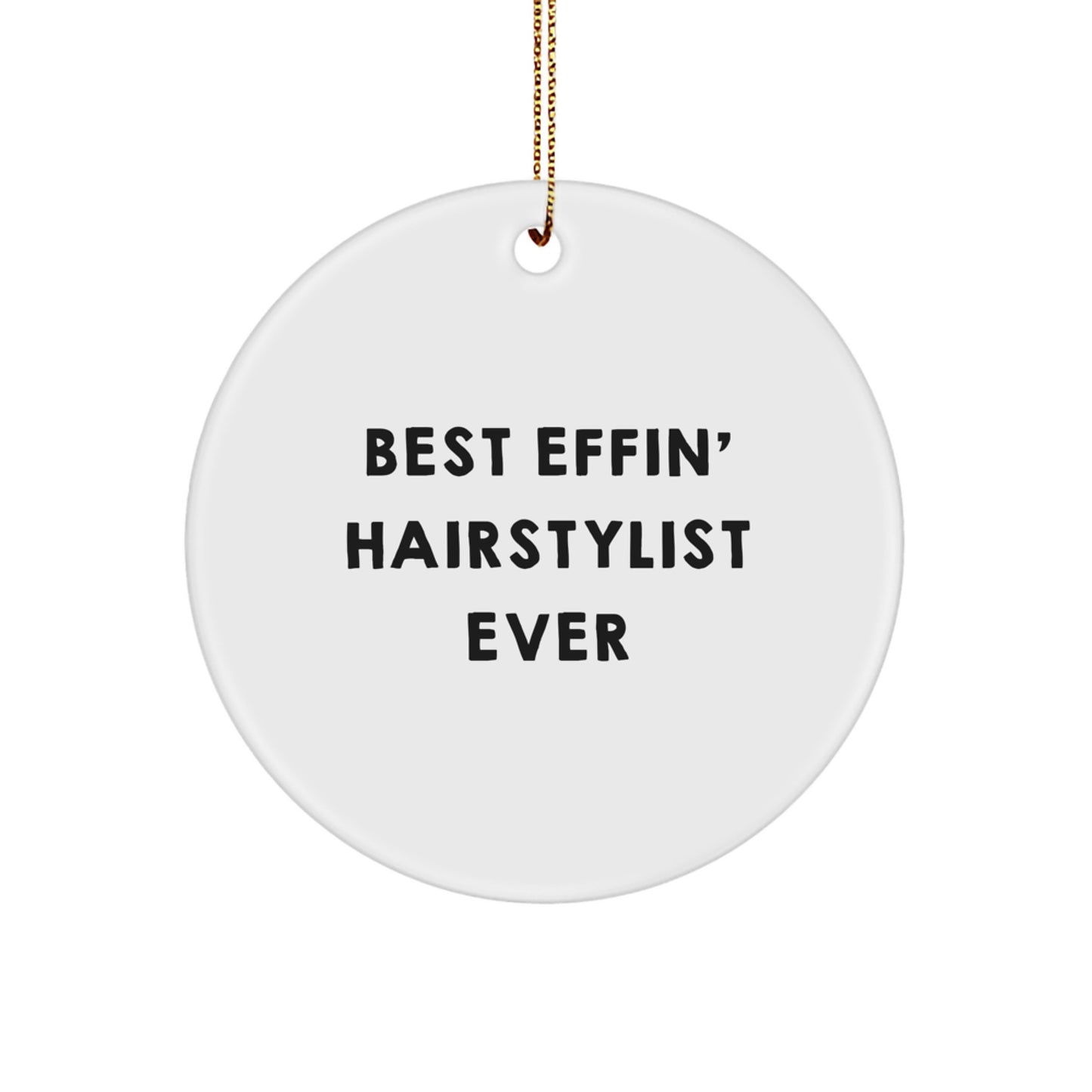 Funny Hairstylist Christmas Circle Ornament Gifts from Men for Women Coworkers - Image 1