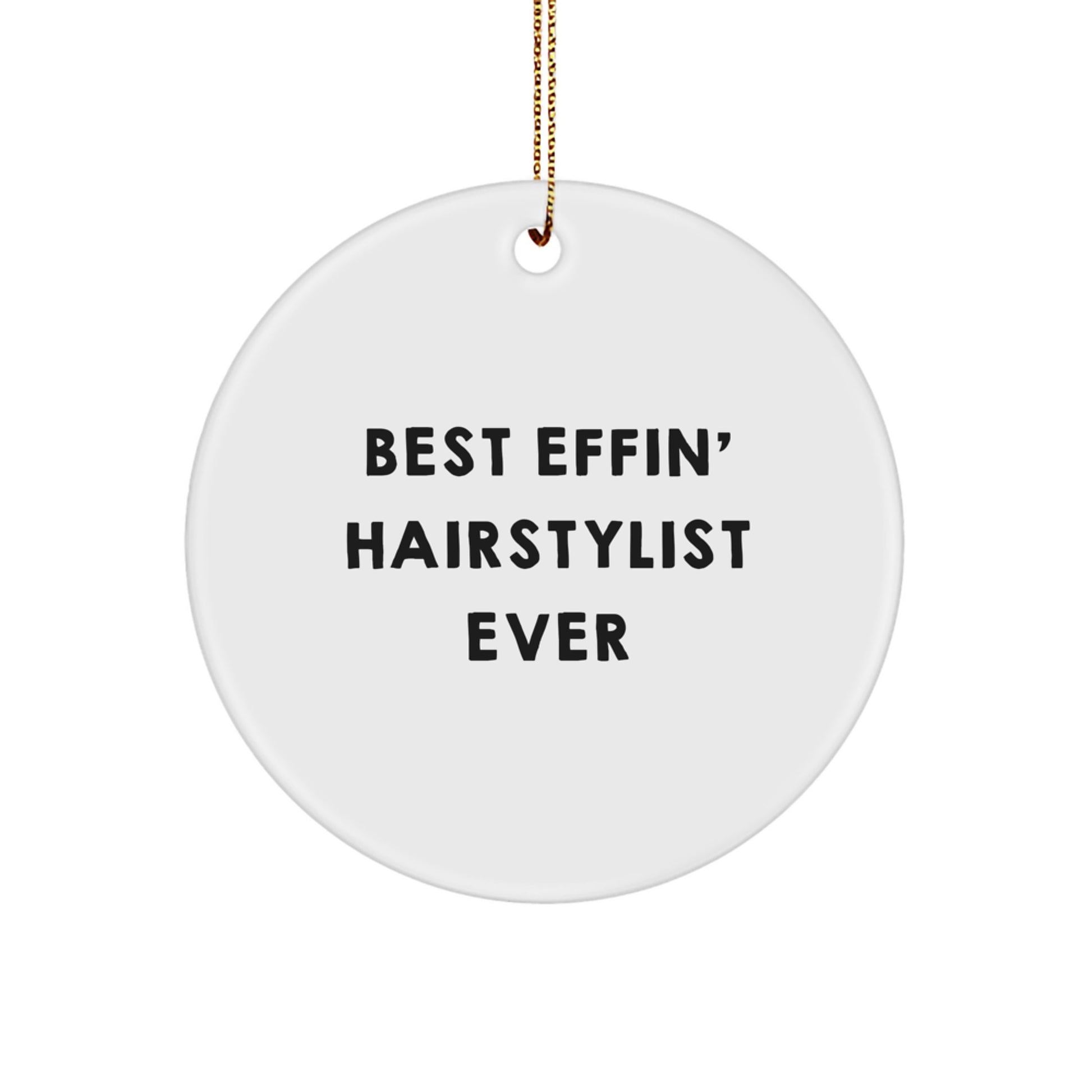 Funny Hairstylist Christmas Circle Ornament Gifts from Men for Women Coworkers - Image 1