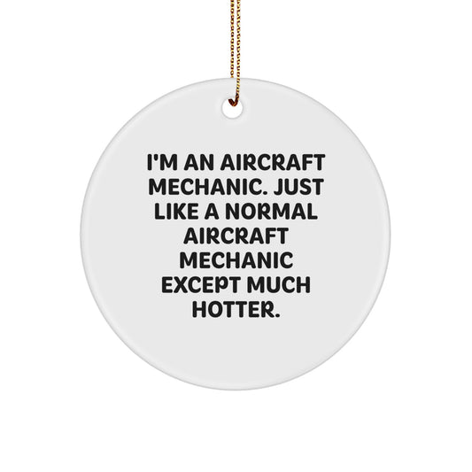 Funny Aircraft Mechanic Gifts from Men - I'm An 'Aircraft Mechanic' Circle Ornament for Christmas Unique Gifts for Aircraft Mechanic Friends - Image 1