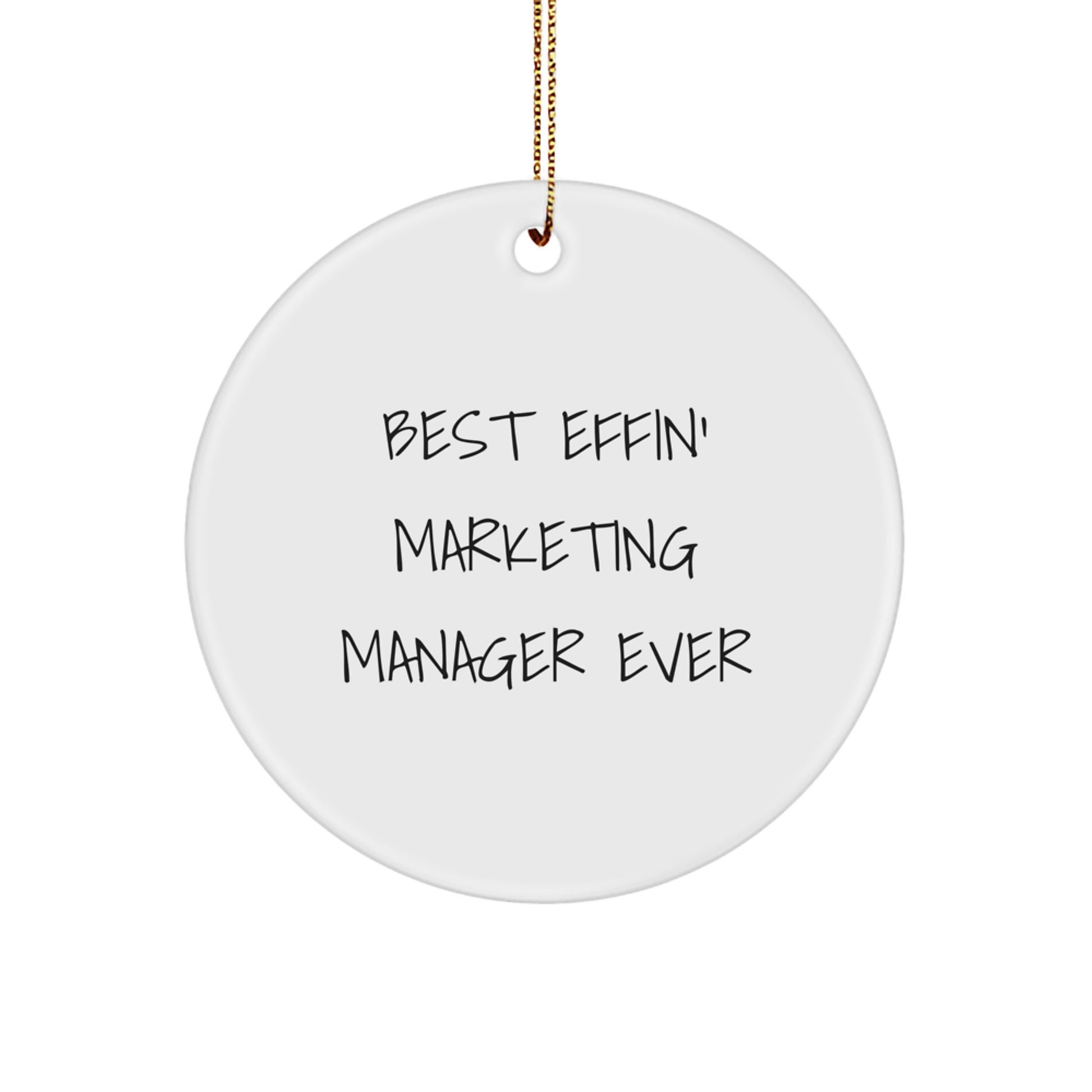 Bold Marketing Manager Circle Ornament for Friends Christmas Gift - Image 1