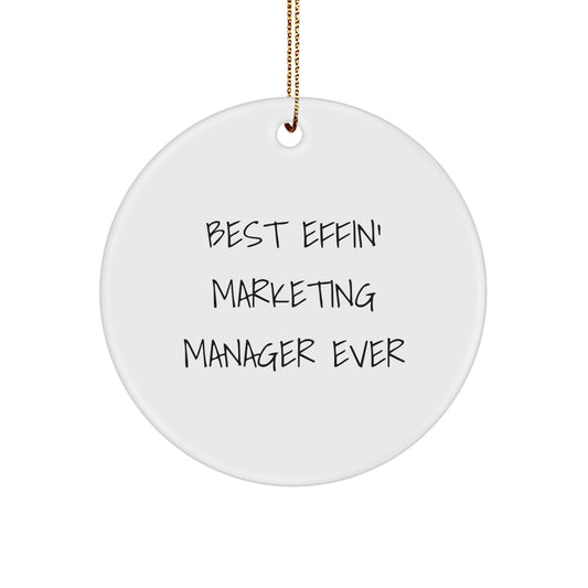 Bold Marketing Manager Circle Ornament for Friends Christmas Gift - Image 1