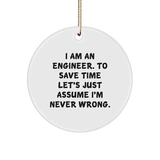 Engineer Keepsake Christmas Ornament for Him Holiday Bright Gift - Image 1