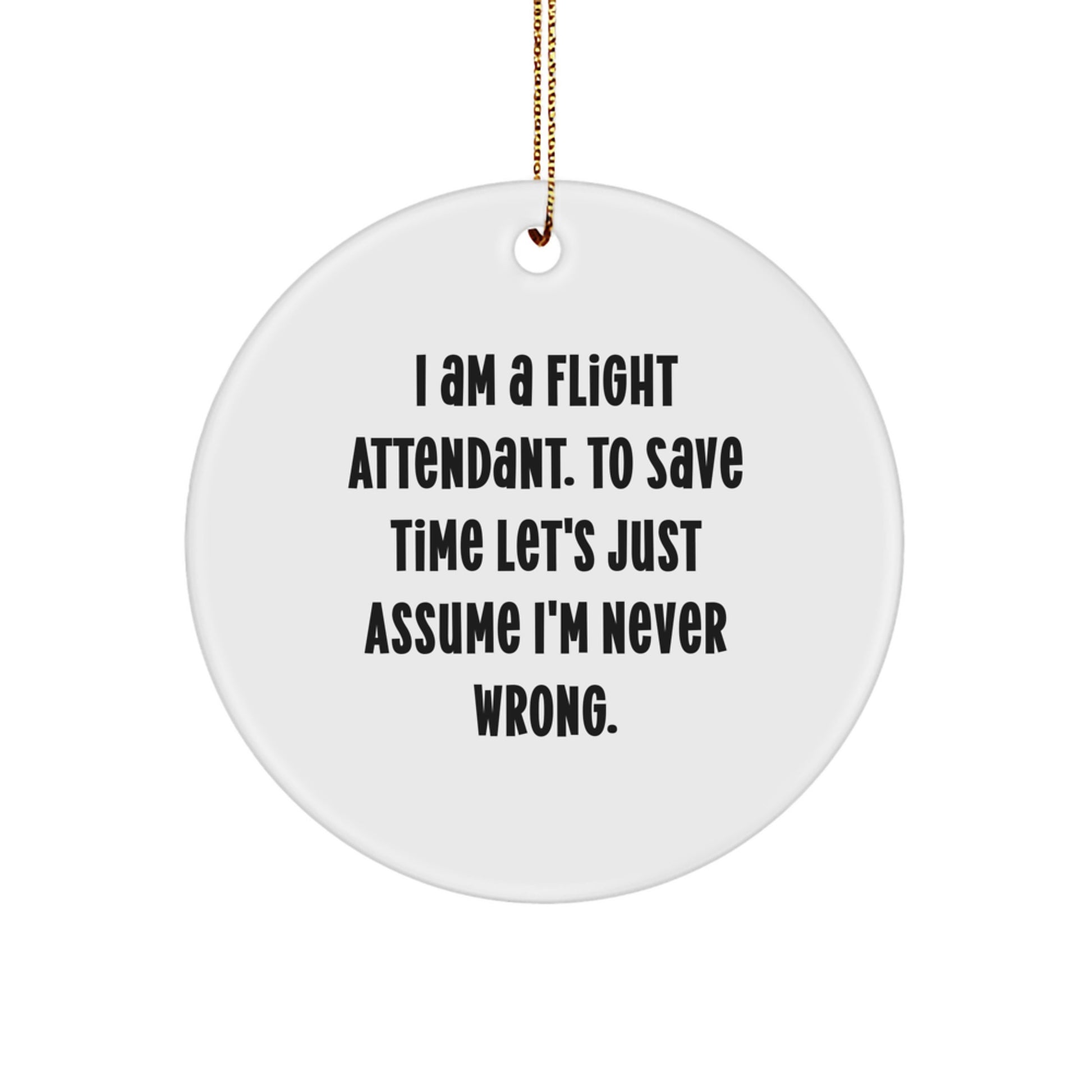 Cheeky Flight Attendant Christmas Ornament for Friends Gift - Image 1