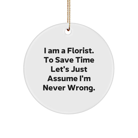 Novelty Florist Circle Ornament for Friends Surprise Christmas Gift - Image 1