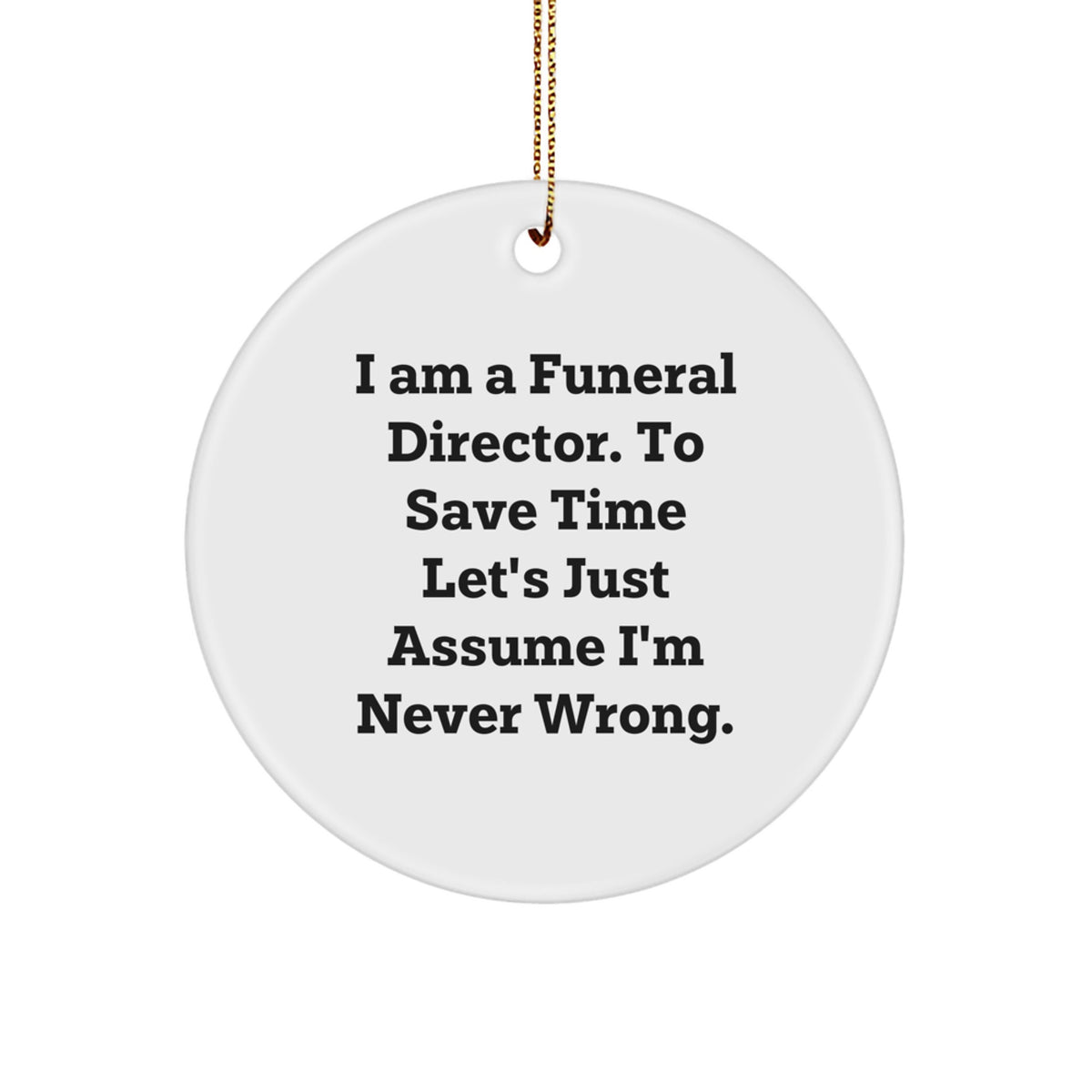 Funeral Director Keepsake Christmas Ornament for Him Gift - Image 1