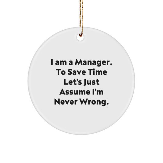 Christmas Gift for Her Manager Present Ornament - Image 1