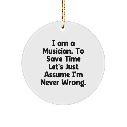 Funny Musician Circle Ornaments for Christmas Unique Gifts from Friends - Image 1
