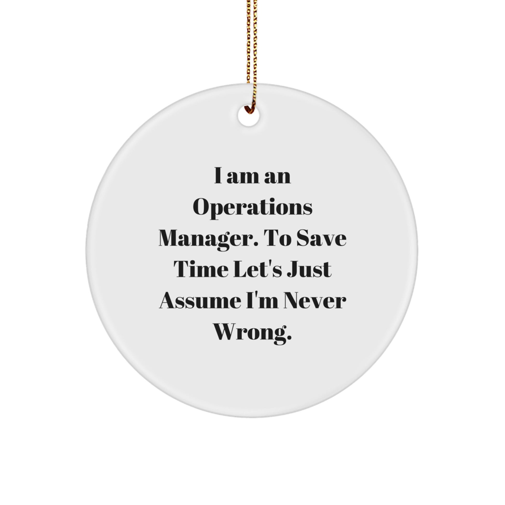 Operations Manager Circle Ornament Idea for Coworkers Christmas Gift - Image 1