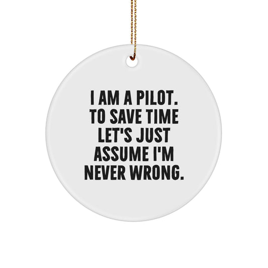 Pilot Keepsake Christmas Ornament for Him Gift – Holiday Tree Decoration - Image 1