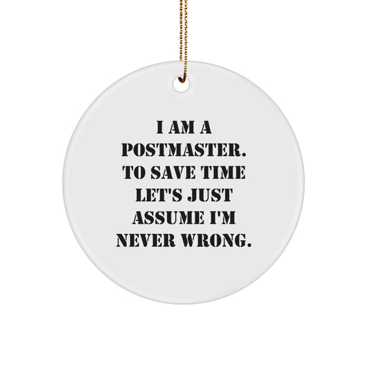 Christmas Ornament Gift Humorous Postmaster Quote for Kids - Favorite - Image 1