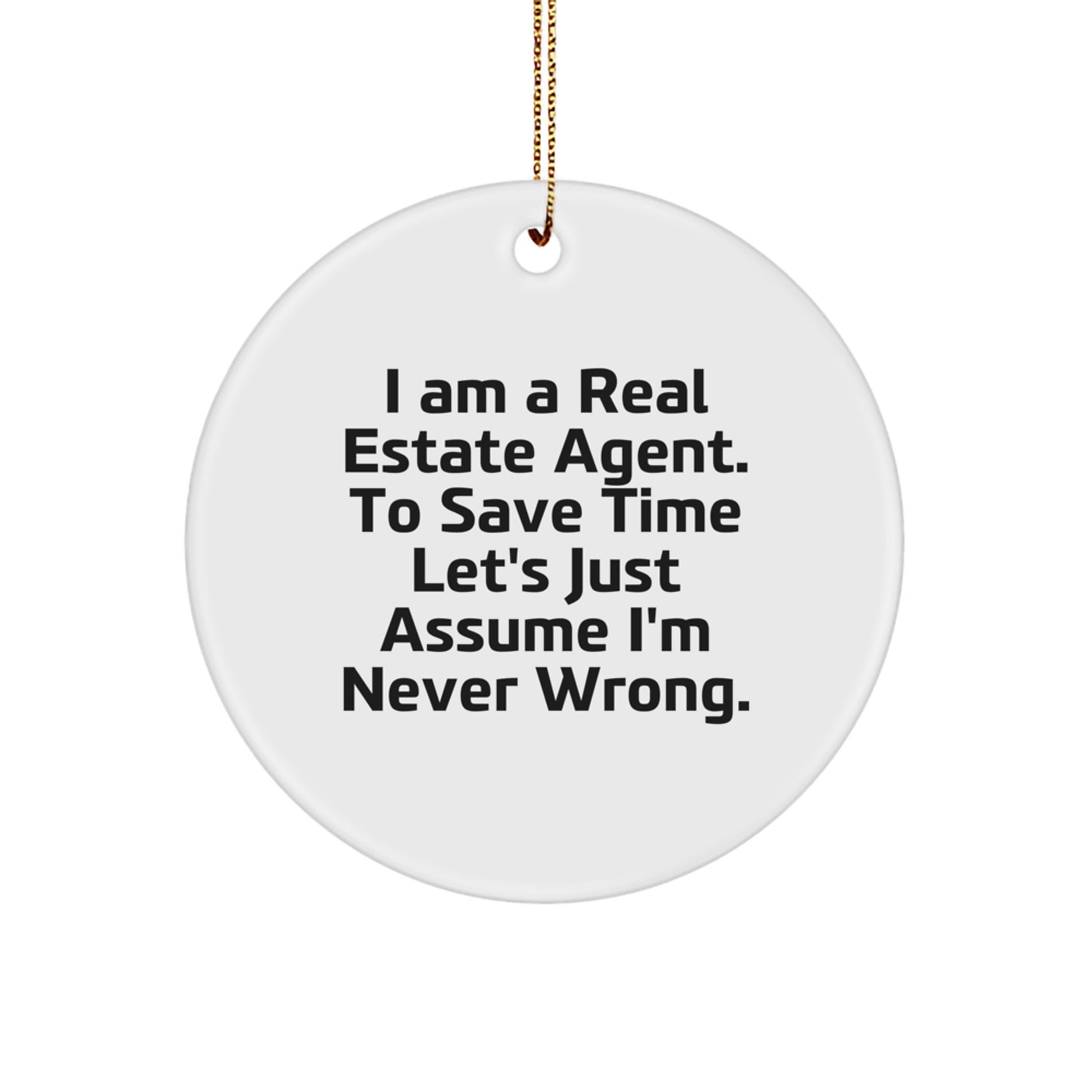Real Estate Agent Keepsake Holiday Tree Christmas Ornament for Him Gift - Image 1