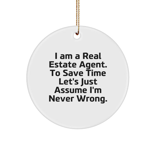 Real Estate Agent Keepsake Holiday Tree Christmas Ornament for Him Gift - Image 1