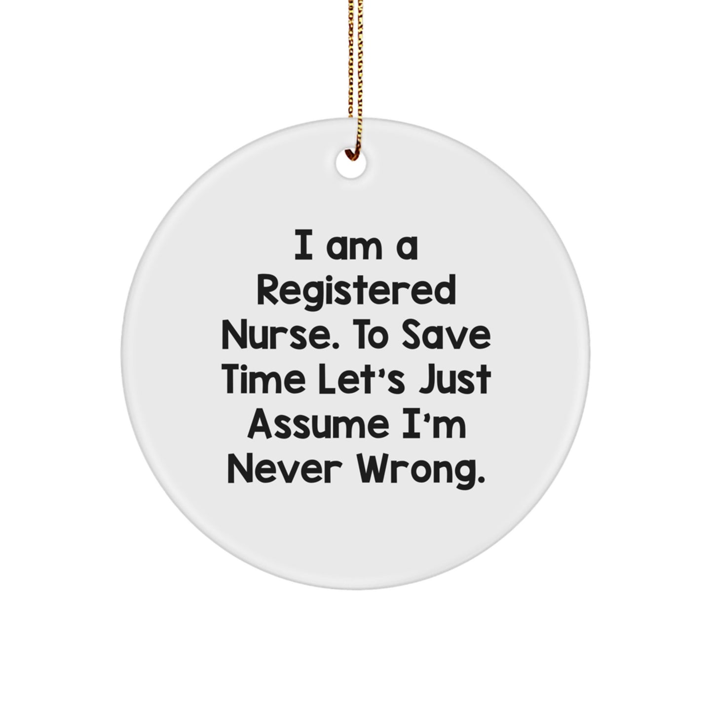 Registered Nurse Circle Ornament for Coworkers Idea Christmas Gift - Image 1