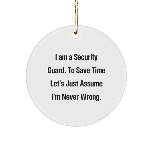 Security Guard Keepsake Christmas Ornament for Him Humorous Gift - Image 1