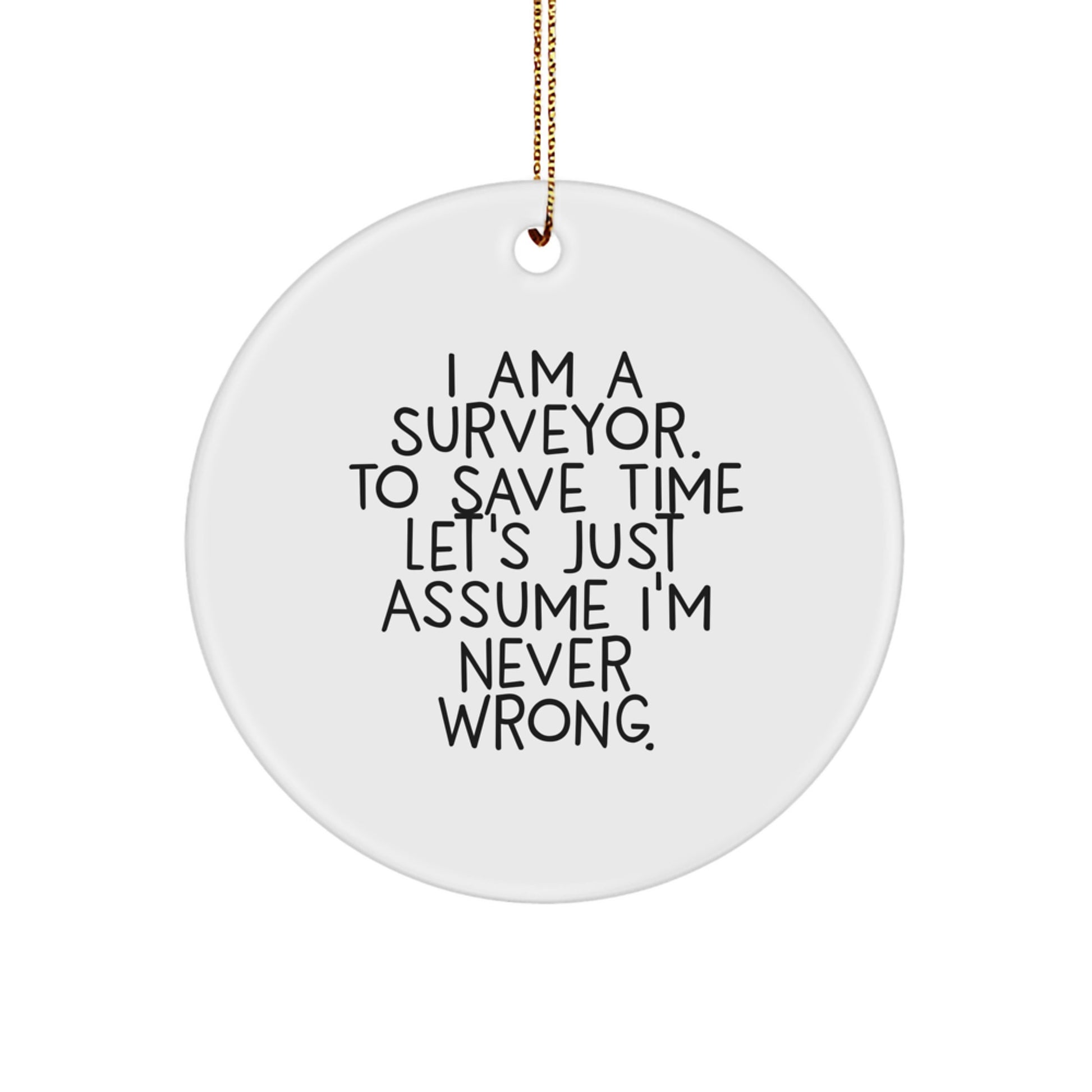 Funny Surveyor Gifts from Friends for Surveyor Men - I Am A Surveyor Circle Ornament Christmas Unique Decorations - Image 1