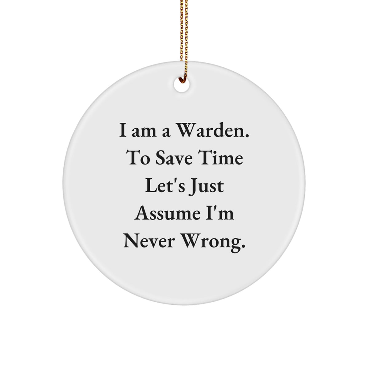 Christmas Unique Gift for Her Warden Ornament Present I Am a Warden - Image 1