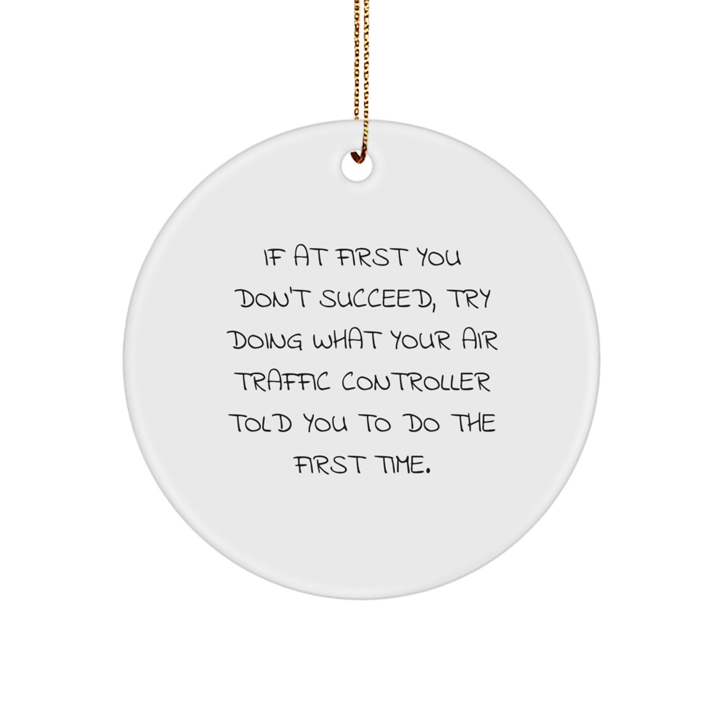 Air Traffic Controller Circle Ornament Christmas Gift for Coworkers Idea - Image 1