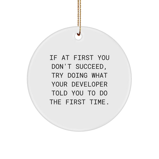 Funny Developer Christmas Circle Ornament Gifts from Friends for Coworkers - Image 1