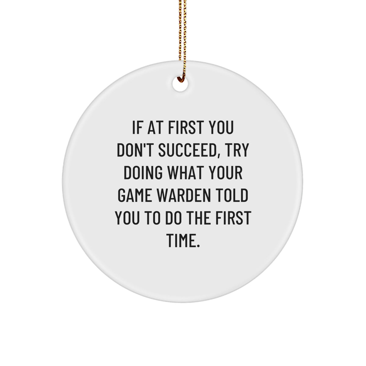 Christmas Gift Game Warden Circle Ornament for Her Present - Image 1