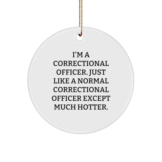 Correctional Officer Gifts Funny Quote Circle Ornament, Unique Christmas Unique Gifts for Correctional Officer, Gifts from Friends, Correctional Officer Humor Decor - Image 1