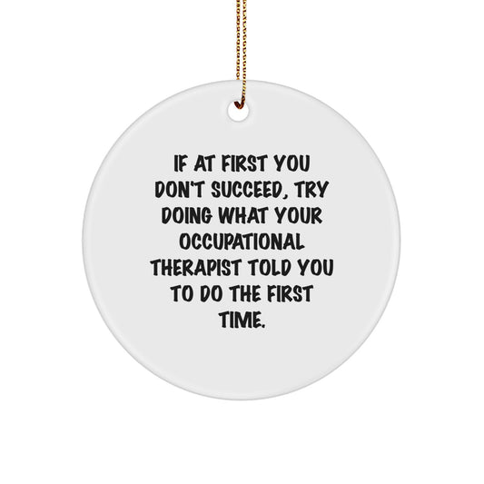Funny Occupational Therapist Gifts from Men to Women - Christmas Unique Circle Ornaments with Inspirational Quotes for Occupational Therapist Friends - Image 1