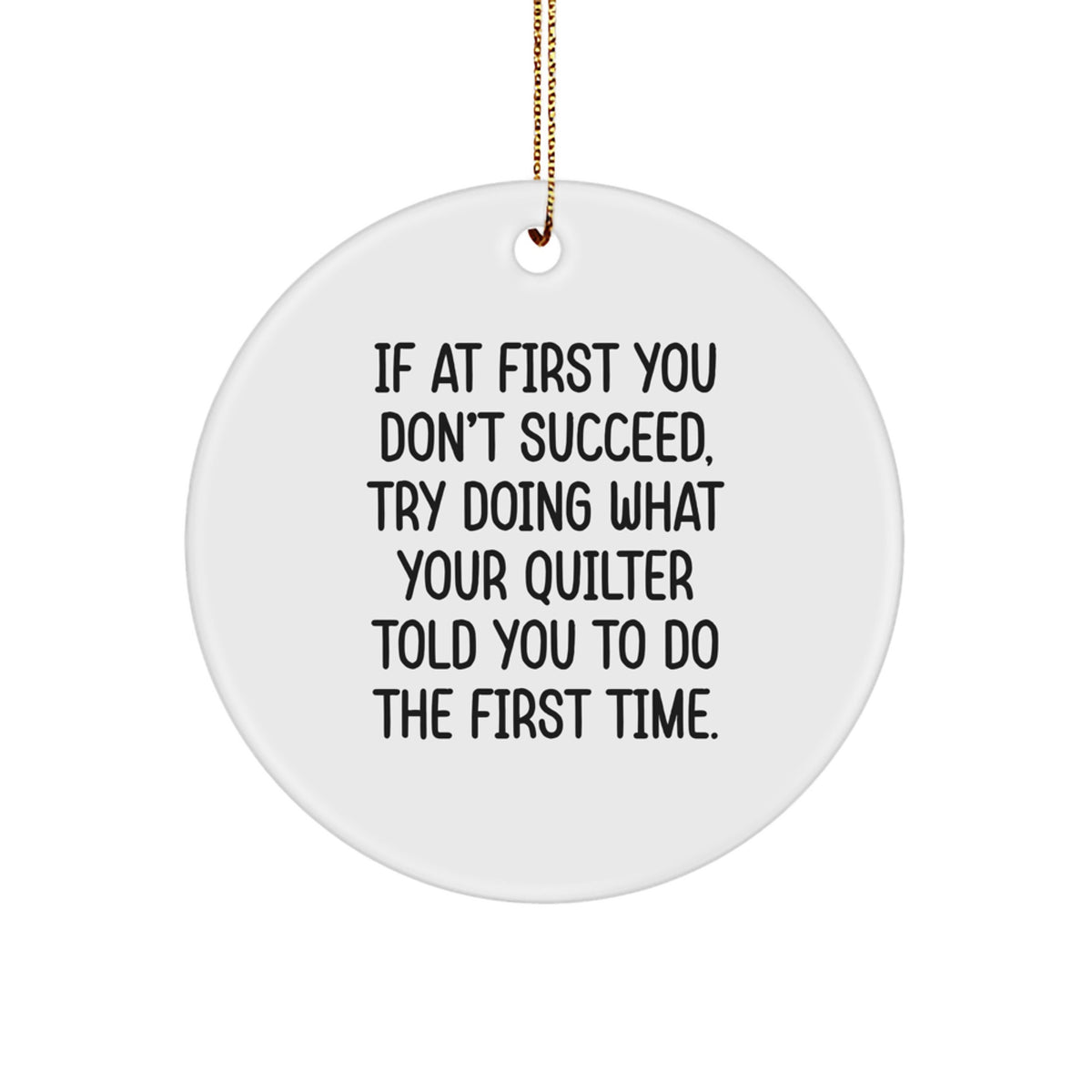 Playful Quilter Circle Ornament Christmas Gift for Friends - Image 1