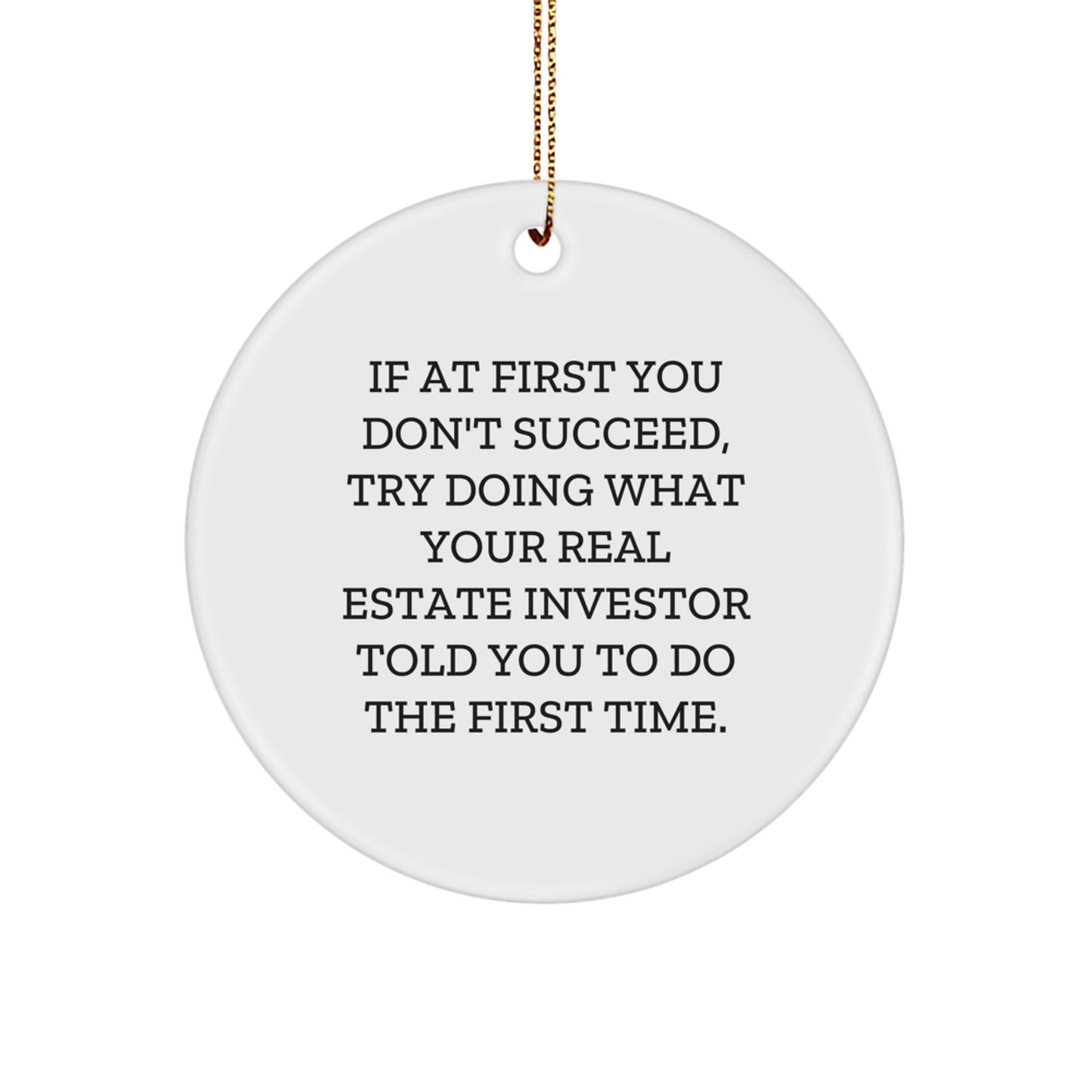 Real Estate Investor Circle Ornament Idea for Coworkers Christmas Gift - Image 1