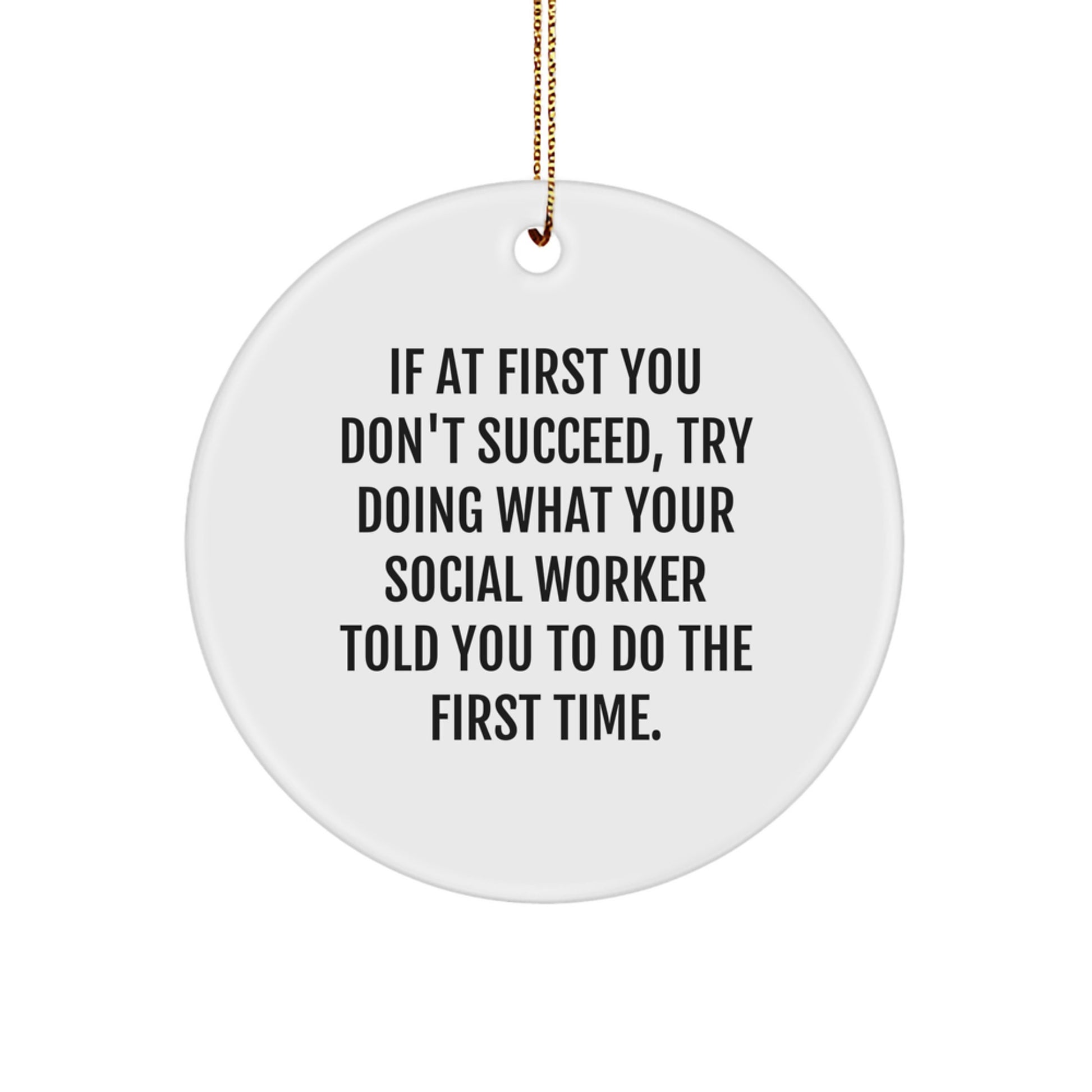 Funny Social Worker Christmas Unique Gift Circle Ornament for Friends from Coworkers - Image 1