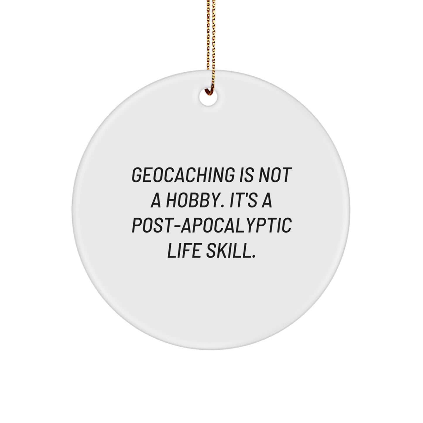 Geocaching Circle Ornament Idea for Coworkers Christmas Gift - Image 1