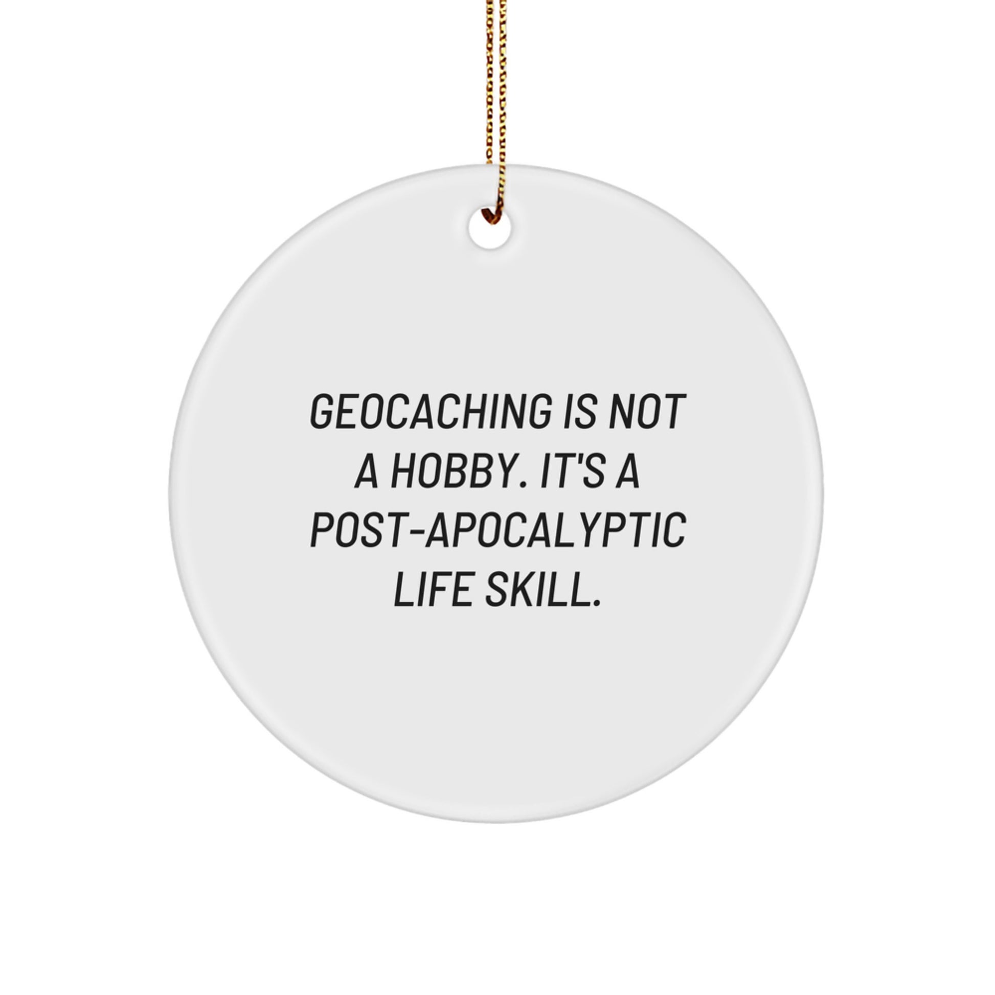 Geocaching Circle Ornament Idea for Coworkers Christmas Gift - Image 1