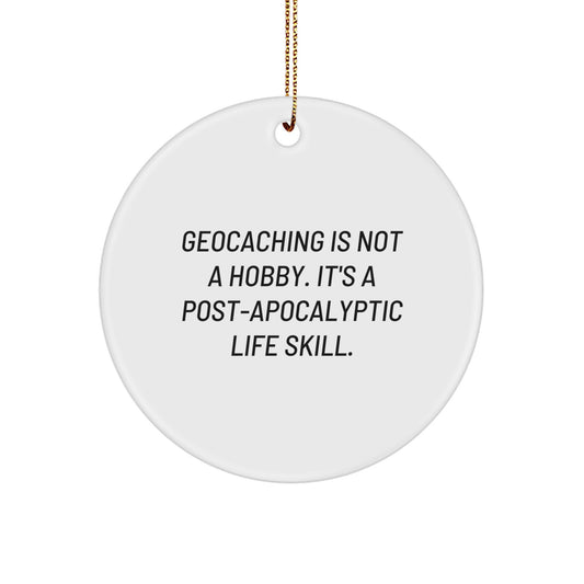 Geocaching Circle Ornament Idea for Coworkers Christmas Gift - Image 1