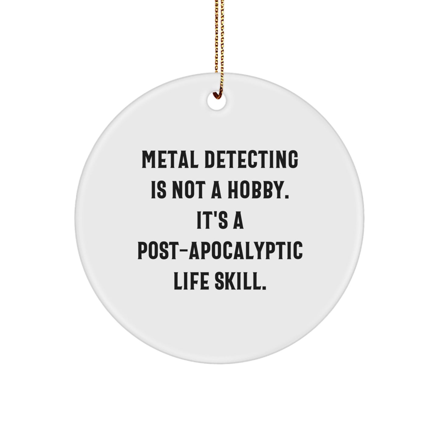 Metal Detecting Circle Christmas Ornament Idea Gift for Coworkers - Image 1