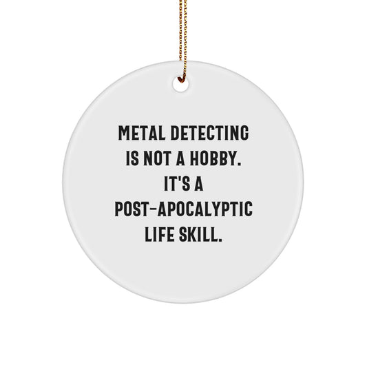 Metal Detecting Circle Christmas Ornament Idea Gift for Coworkers - Image 1