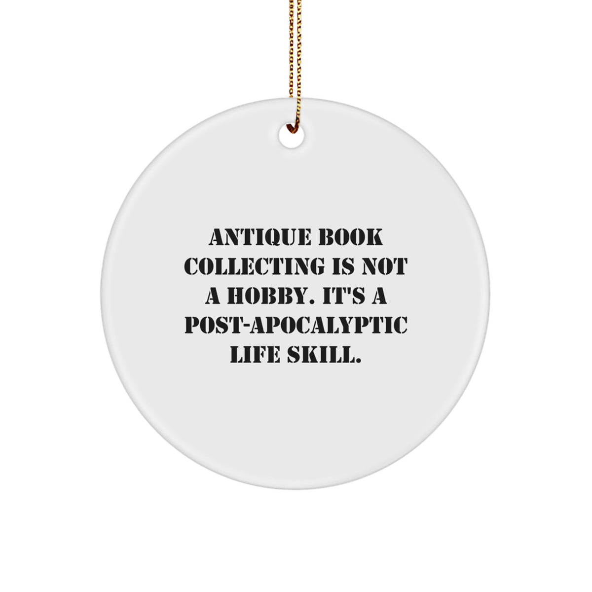 Antique Book Collecting Christmas Ornament Idea for Coworkers Gift - Image 1