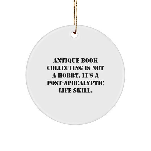 Antique Book Collecting Christmas Ornament Idea for Coworkers Gift - Image 1