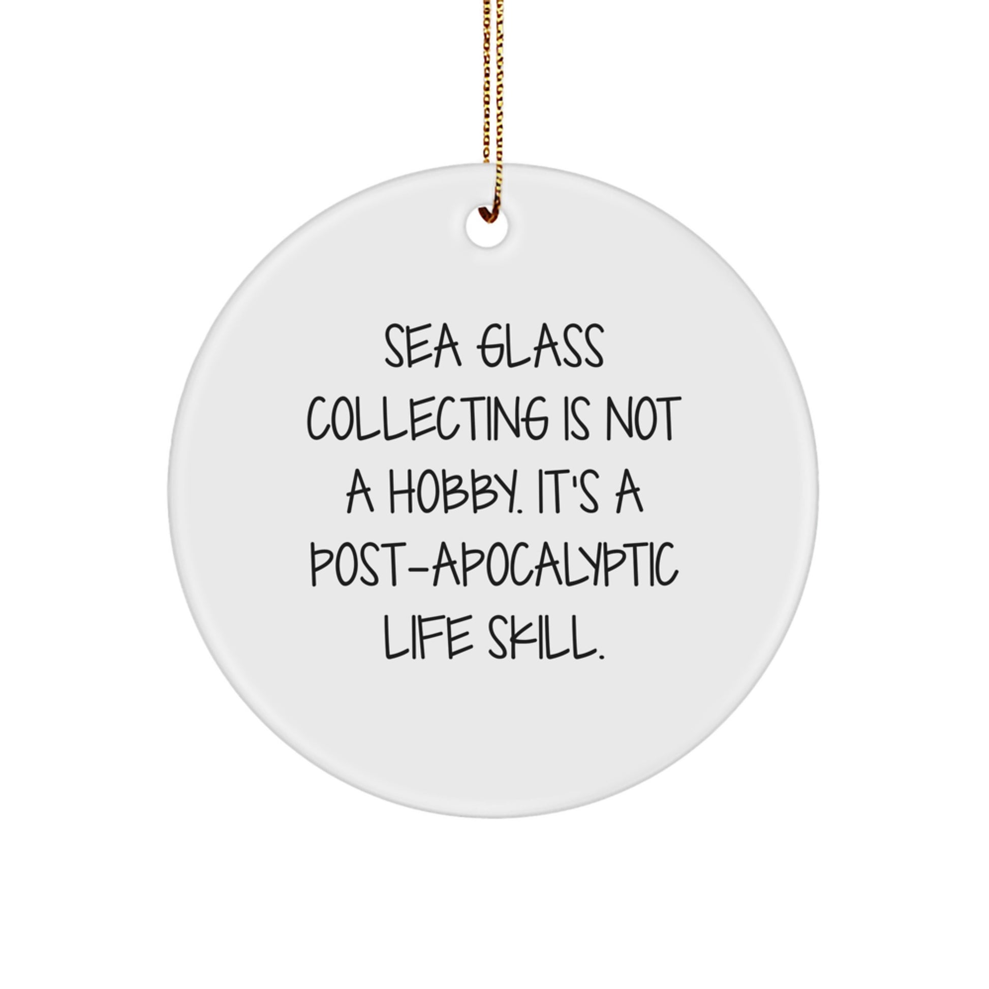Sea Glass Collecting Keepsake Holiday Christmas Ornament for Him Gift - Image 1