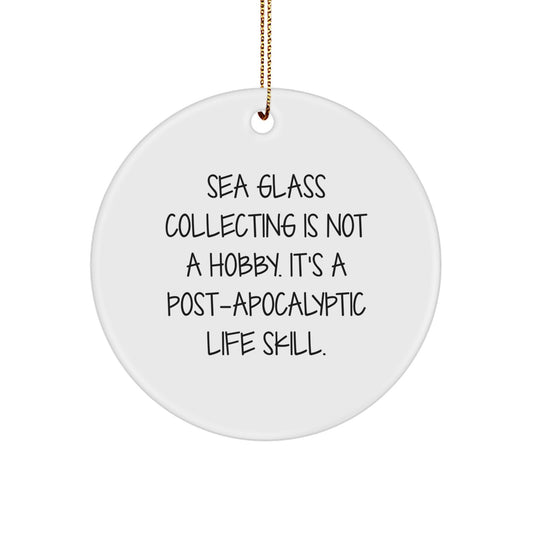 Sea Glass Collecting Keepsake Holiday Christmas Ornament for Him Gift - Image 1