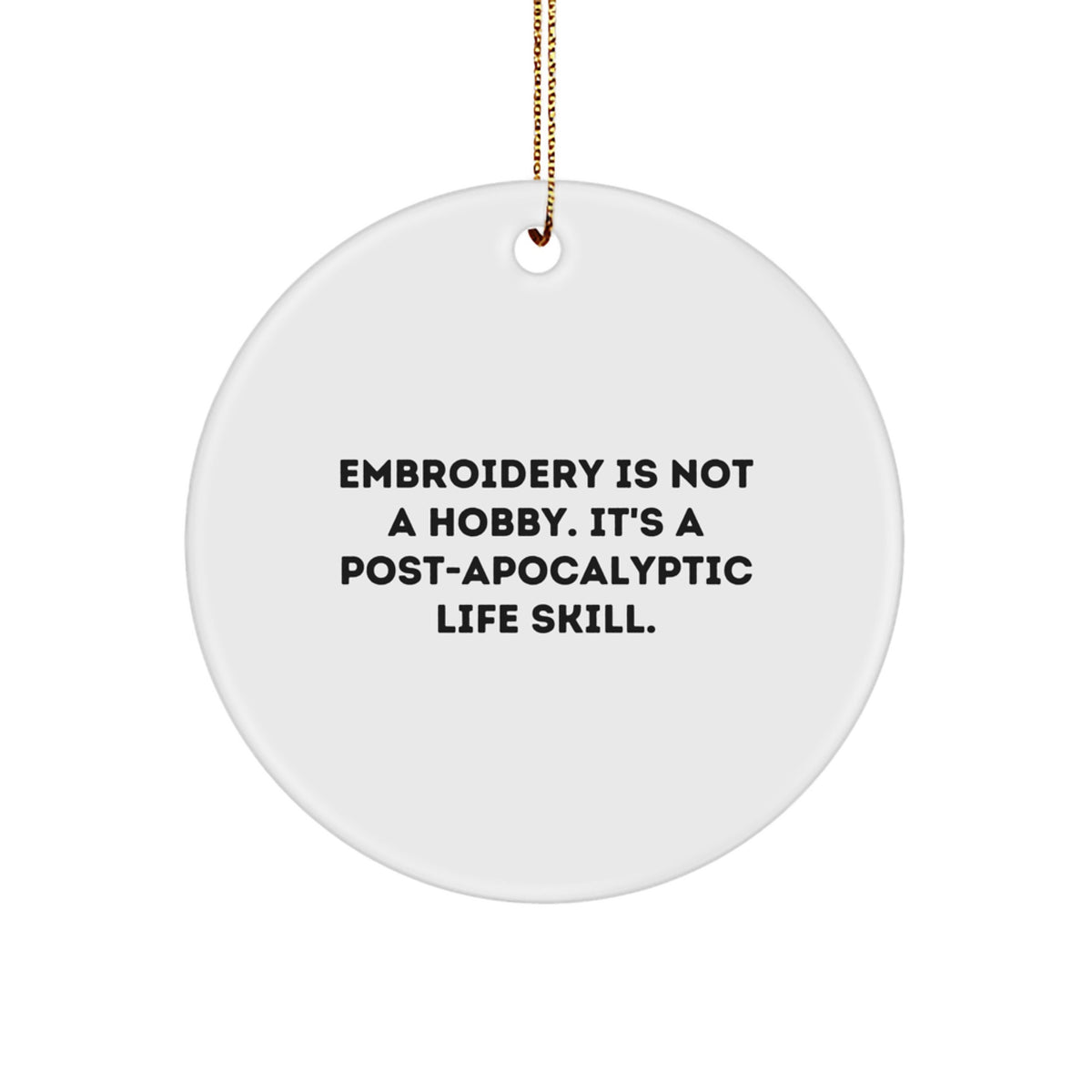 Christmas Unique Gift Embroidery Circle Ornament for Her Post-Apoc Present - Image 1