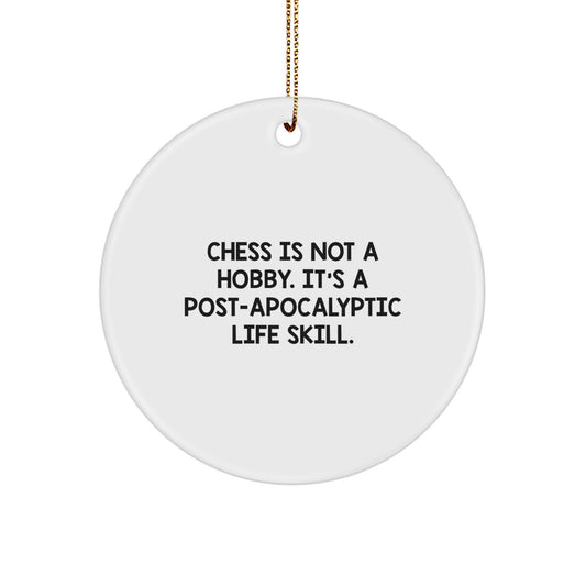 Chess Keepsake Circle Ornament for Him Christmas Gift - Image 1