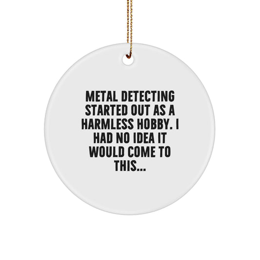 Christmas Gift for Her Metal Detecting Keepsake White Ornament Present - Image 1