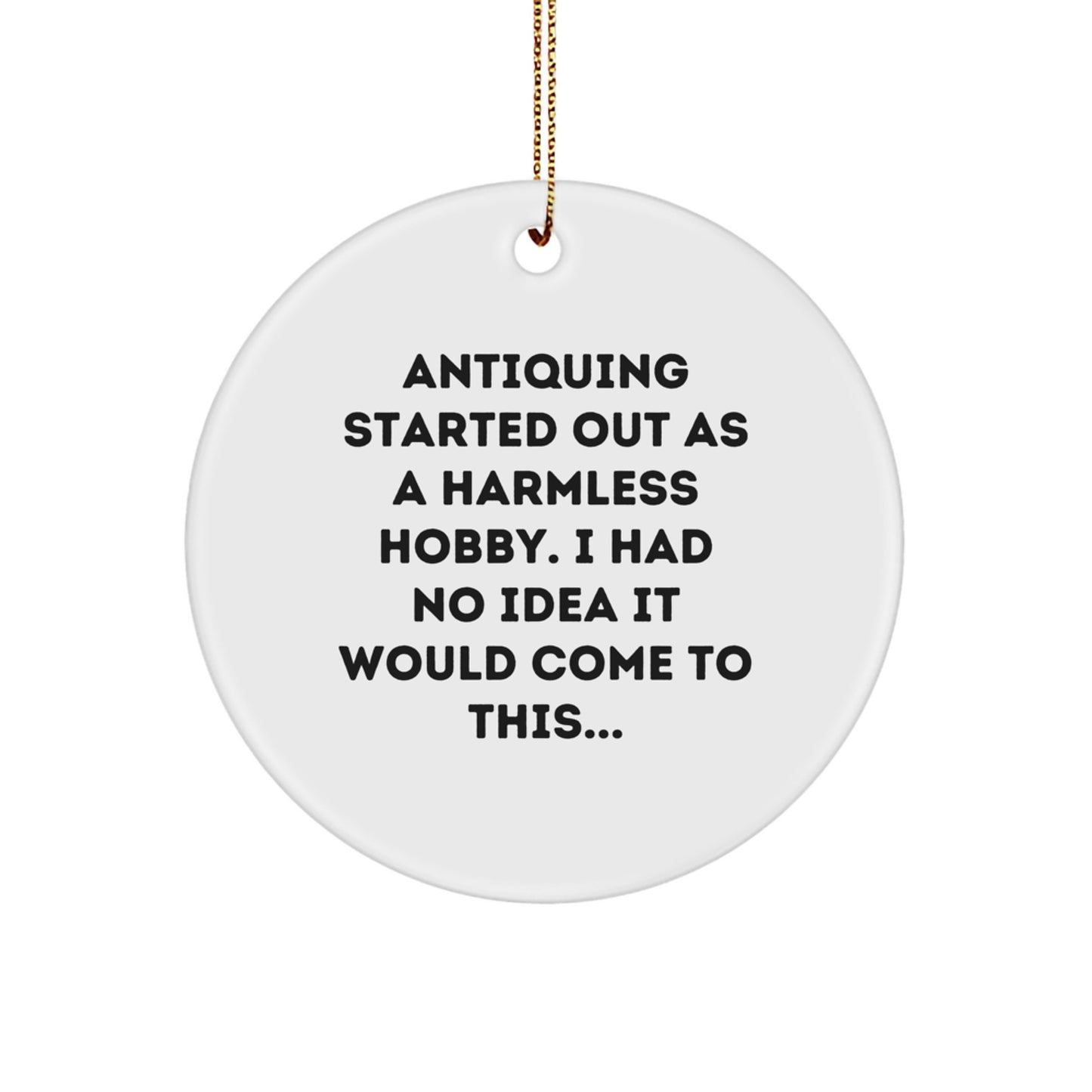 Antiquing Circle Ornament Christmas Gift for Her Keepsake Present - Image 1