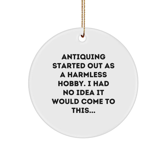 Antiquing Circle Ornament Christmas Gift for Her Keepsake Present - Image 1