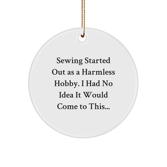 Christmas Unique Gift for Her Sewing Circle Bright Ornament – Present - Image 1